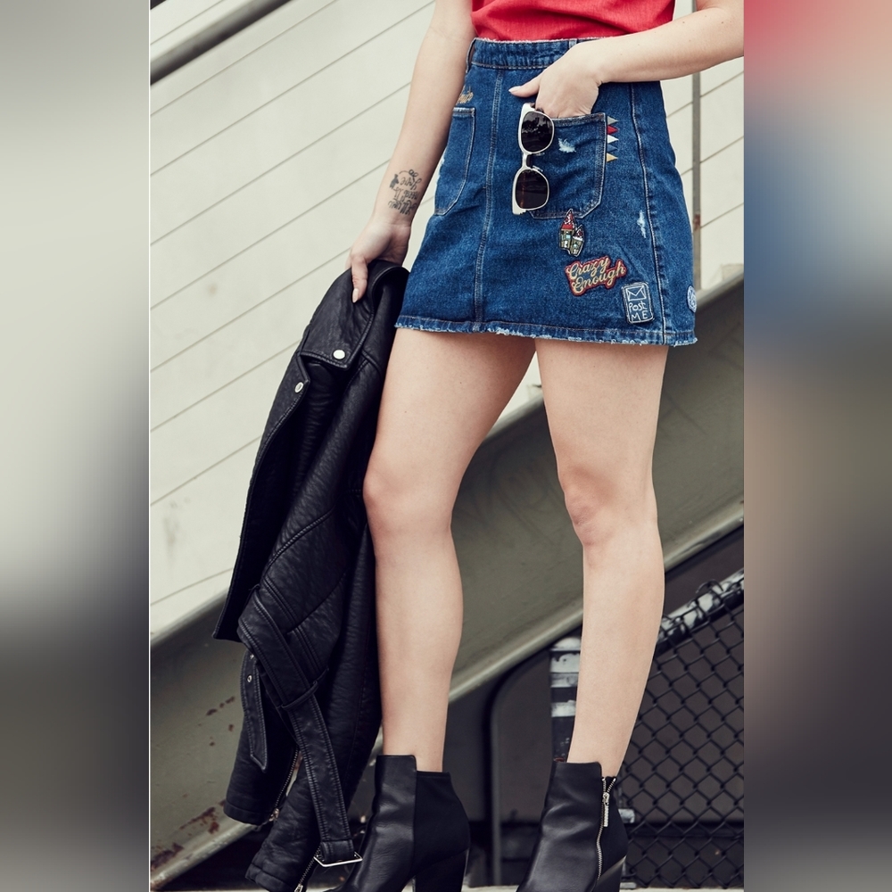 Zara patchwork Y2K Denim Skirt